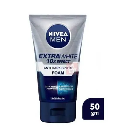 NIVEA Men Extra White 10X Effect Anti Dark Spots Foam – 50 gm