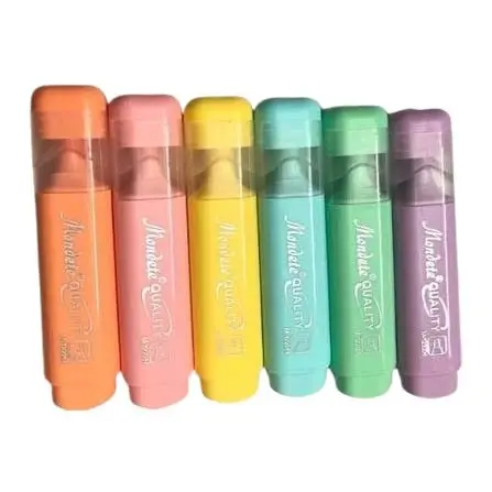 Mondete Quality Pastel Highlighter Pen Set – Pack of 6 Assorted Colors