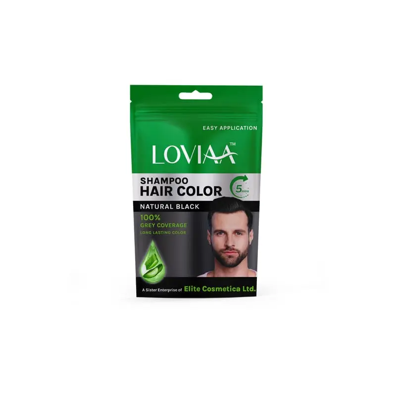 Loviaa Shampoo Hair Color (Natural Black)