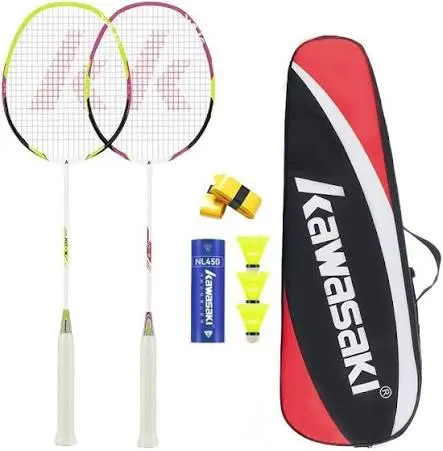 Kawasaki Badminton Racket Set with Cover & Accessories
