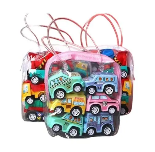Mini Pull-Back Car Toy Set in Transparent Handbag – Multi-Car Pack