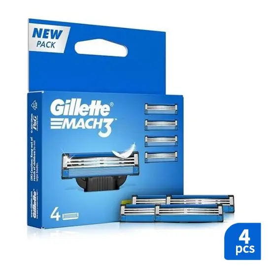 Gillette Mach3 Men's Razor Blade Refill Cartridges – 4 Pcs Pack