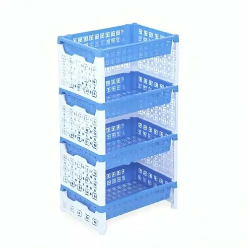 4-Tier Plastic Storage Rack Organizer