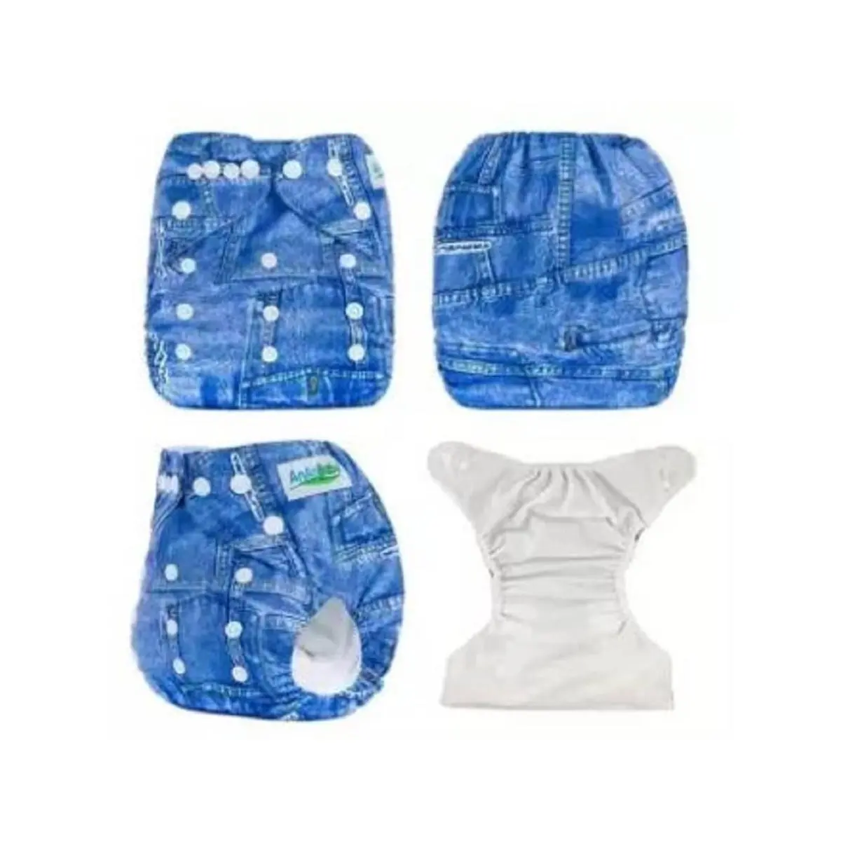 Reusable Washable Denim Print Baby Cloth Diaper