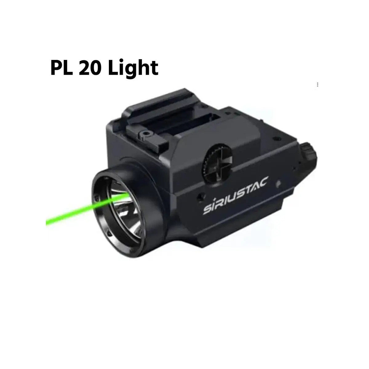 Siriustac PL 20 Rail Mounted Tactical Flashlight with Green Laser