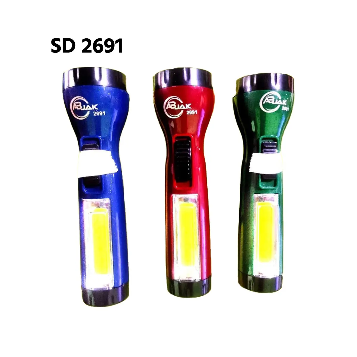 Abjak 2691 Rechargeable LED Flashlight with Side COB Light