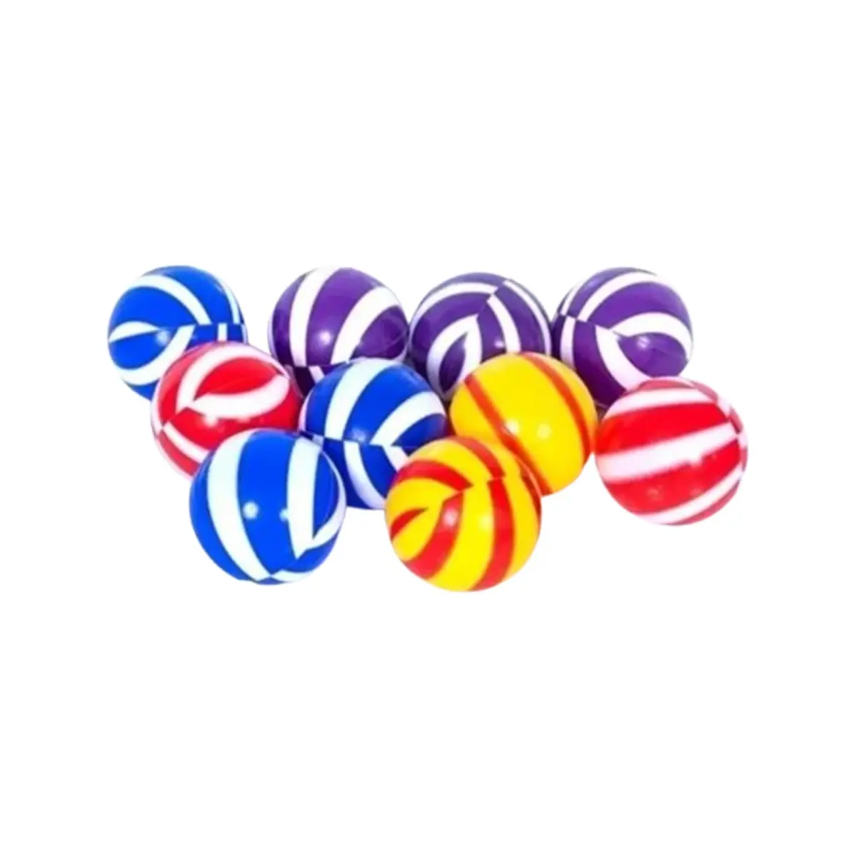 Assorted Striped Rubber Bouncy Balls Set / Play Balls Pack