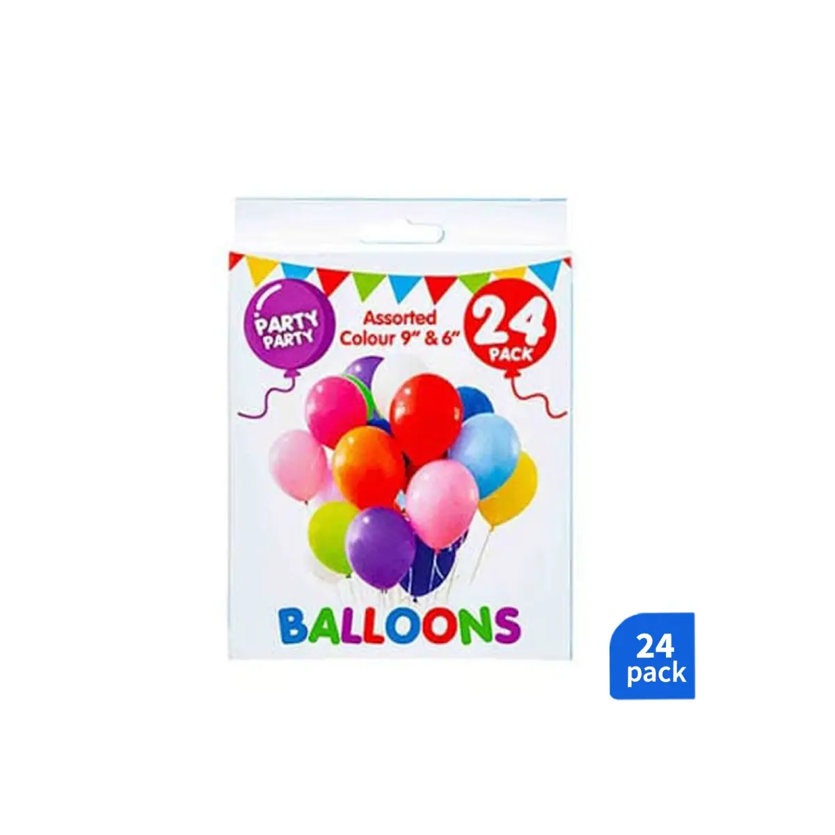 Party Party Assorted Colour 9" & 6" Balloons (24 Pack)
