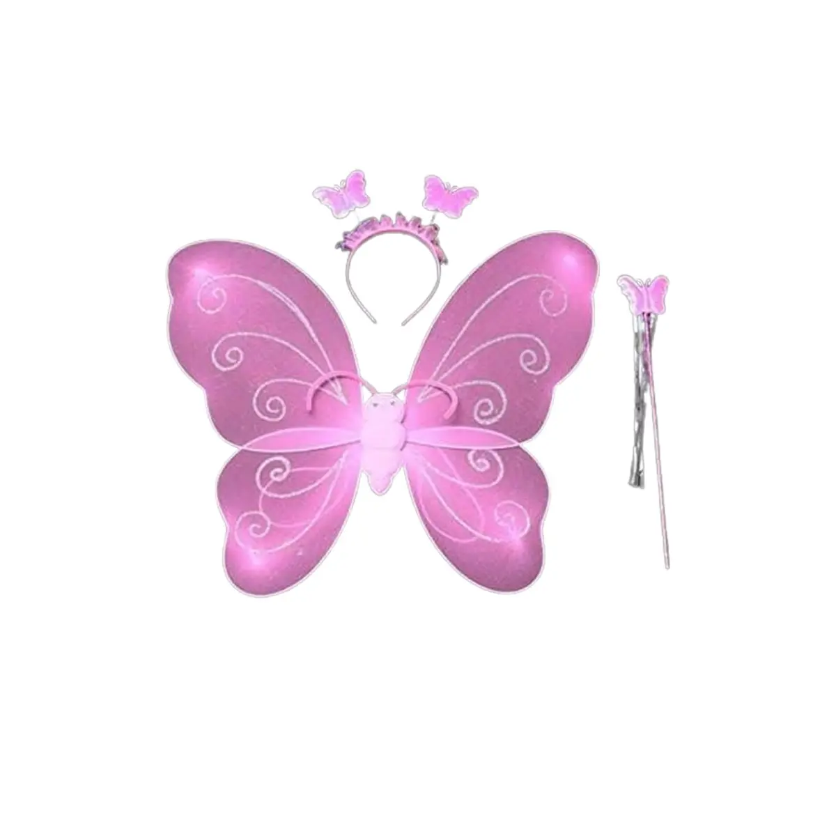 Pink Butterfly Wings Fairy Costume Set