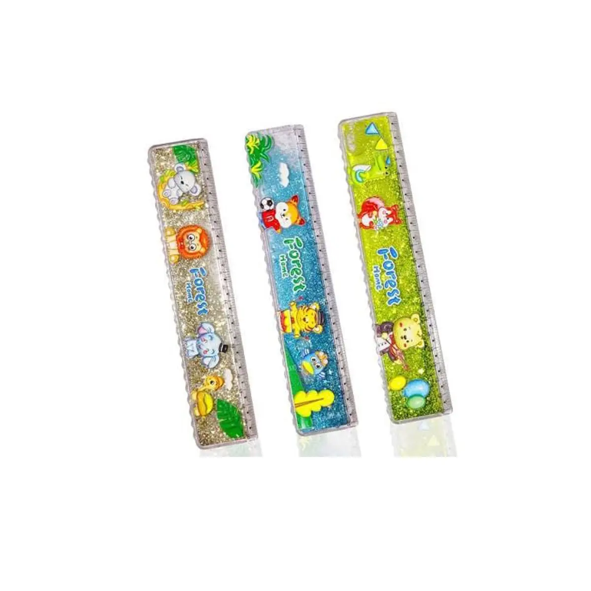 Forest Home Cute Liquid Glitter Floating Kids Ruler