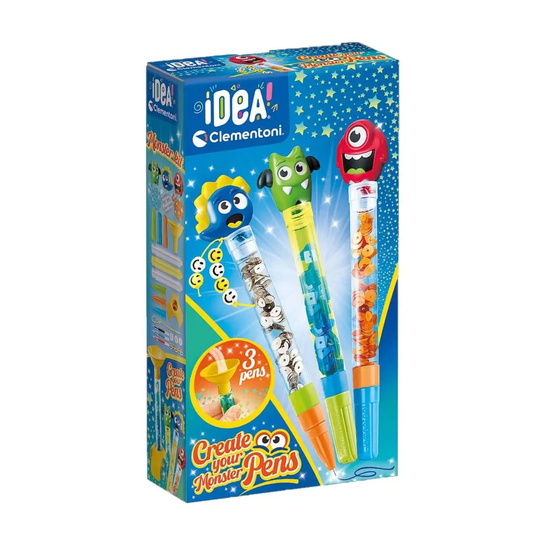 Clementoni Idea Create Your Monster Pens DIY Craft Kit (3 Pens Set)