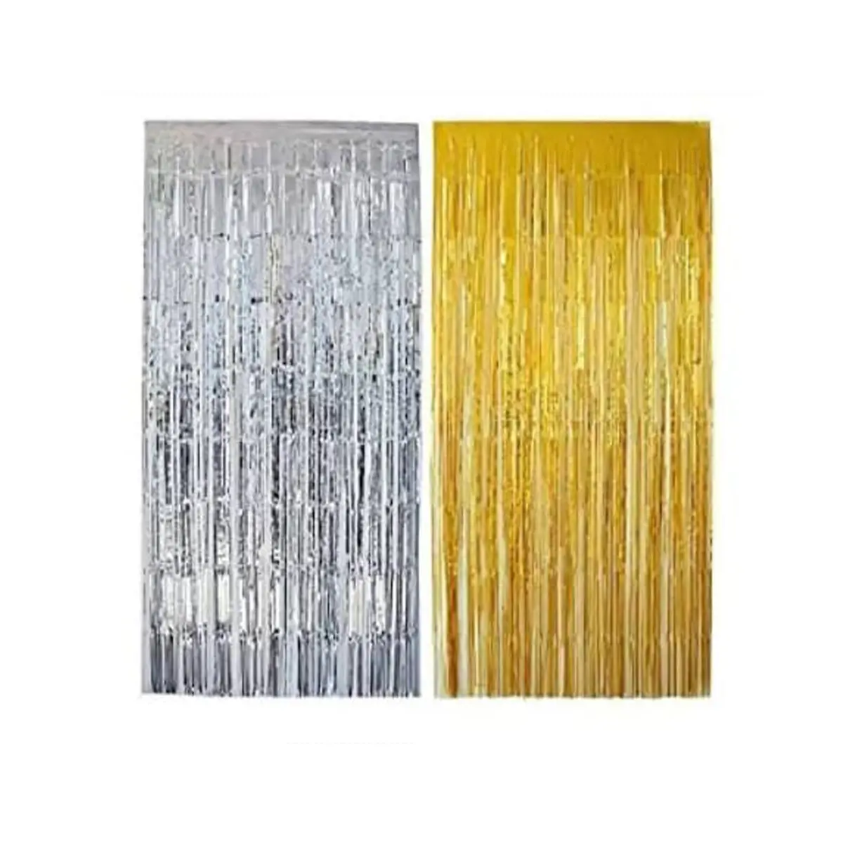 Metallic Foil Fringe Curtain (Silver / Gold)