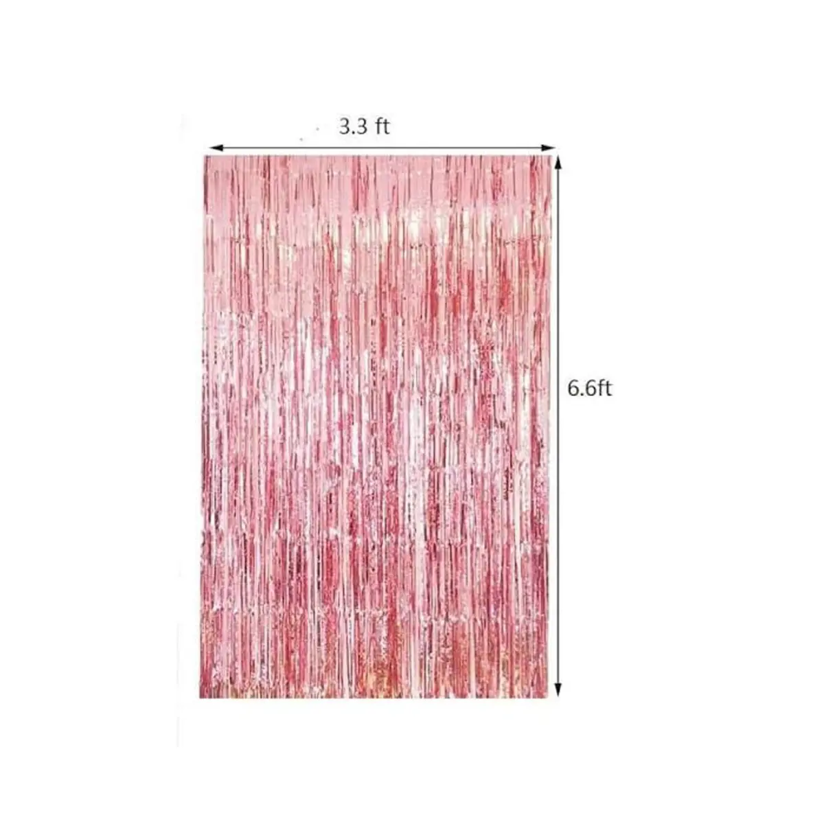 Rose Gold Metallic Foil Fringe Curtain Backdrop (3.3 ft×6.6 ft)