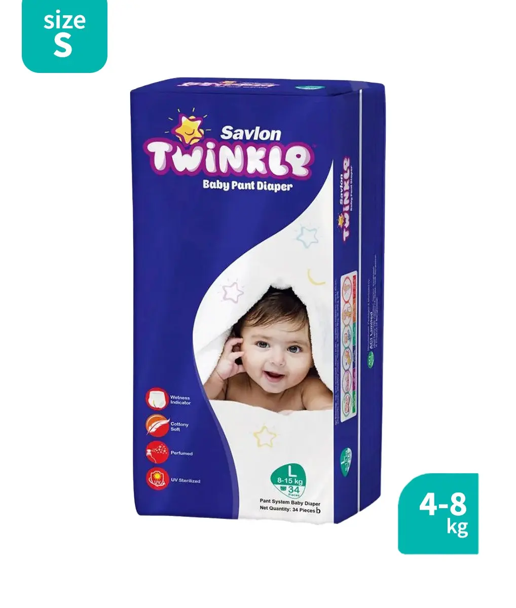 Savlon Twinkle Baby Pant Diaper (Size S, 4–8 kg)