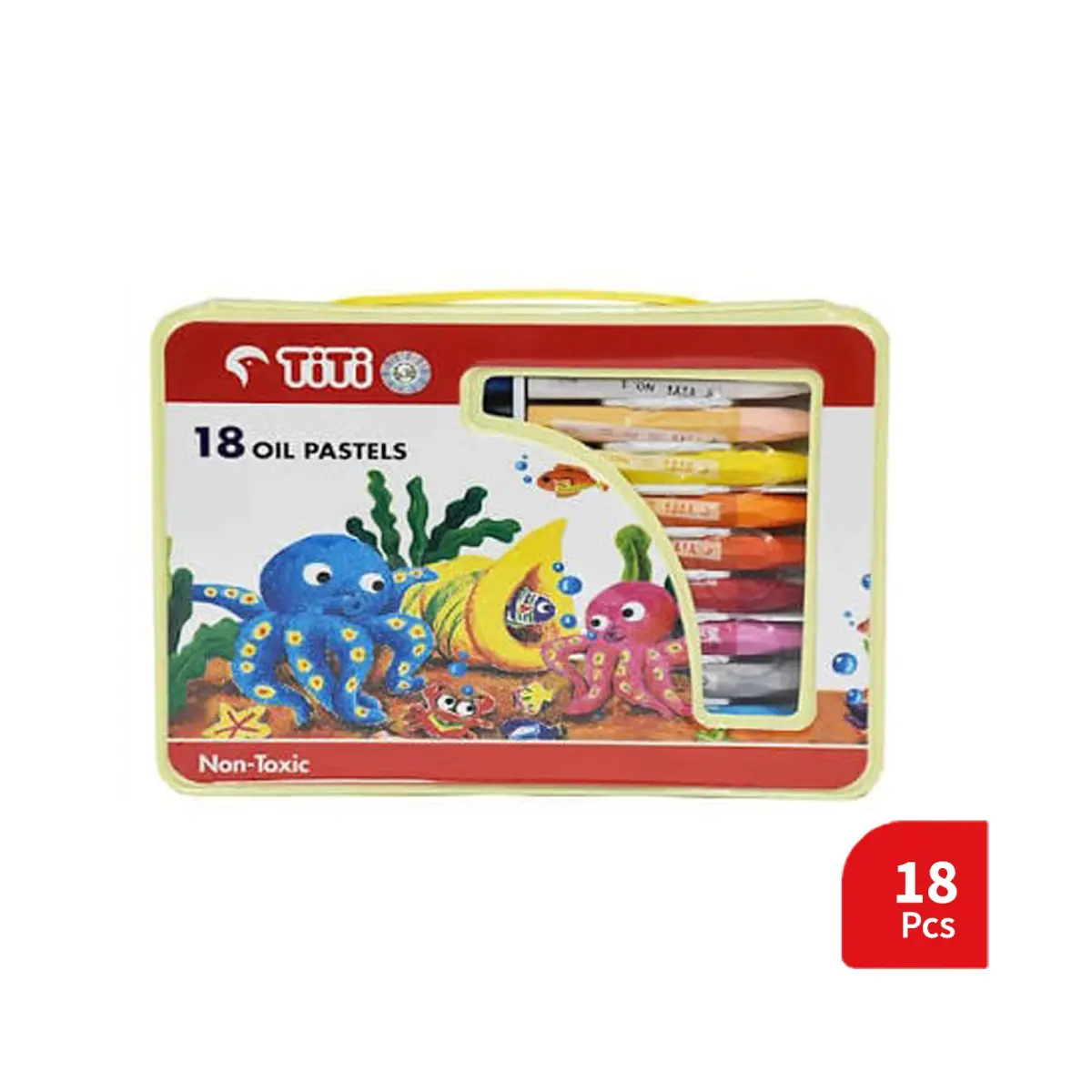 TiTi Non-Toxic Oil Pastels Set with Storage Case (18 Pcs)