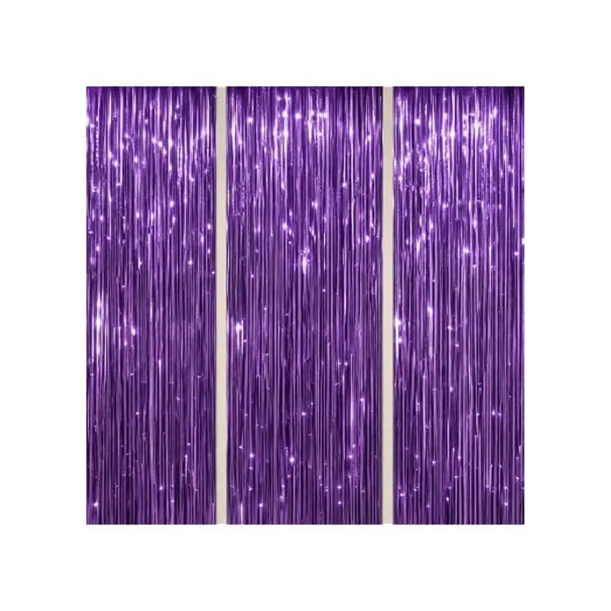 Metallic Foil Fringe Curtain Backdrop (Purple)