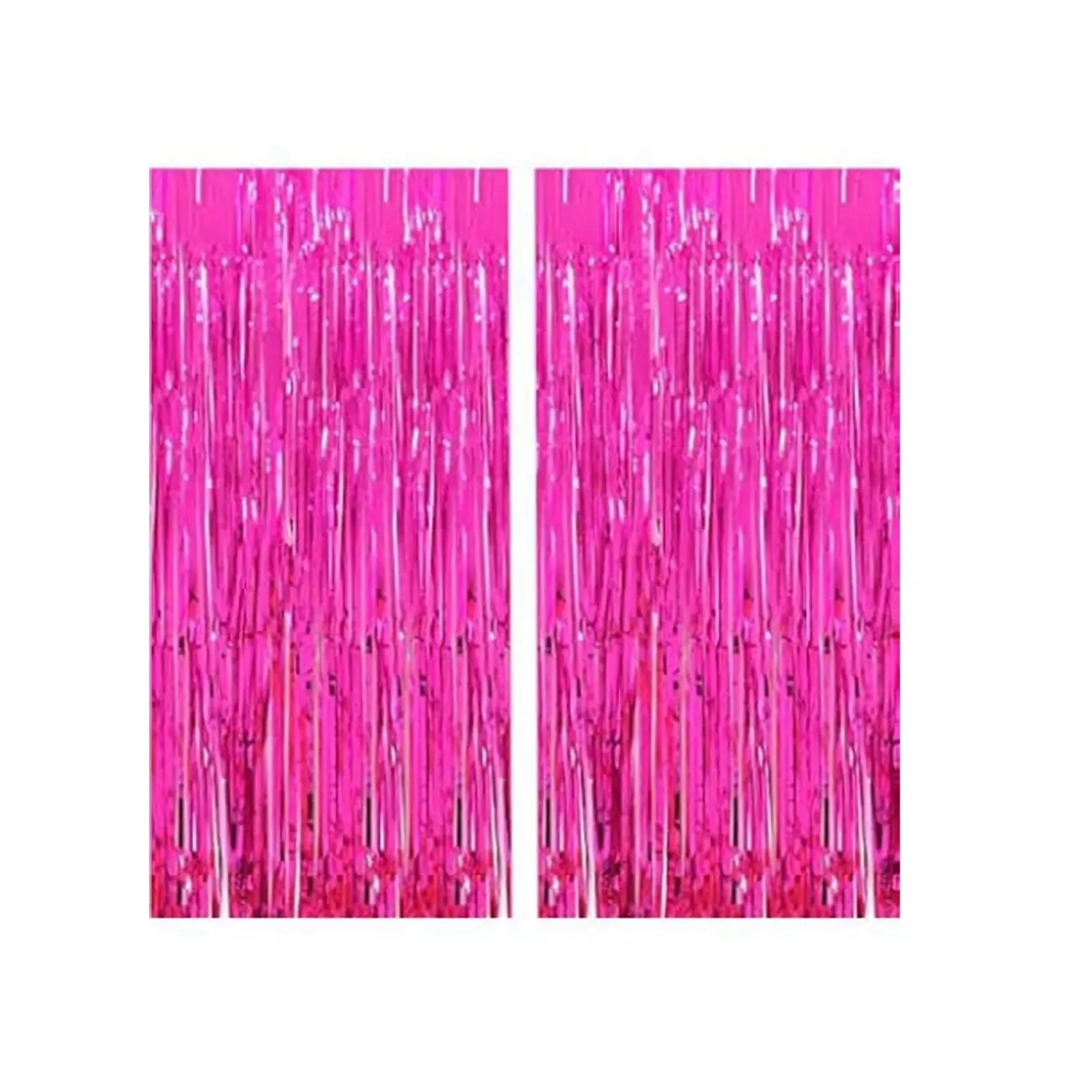 Metallic Foil Fringe Curtain Backdrop (Magenta / Pink)
