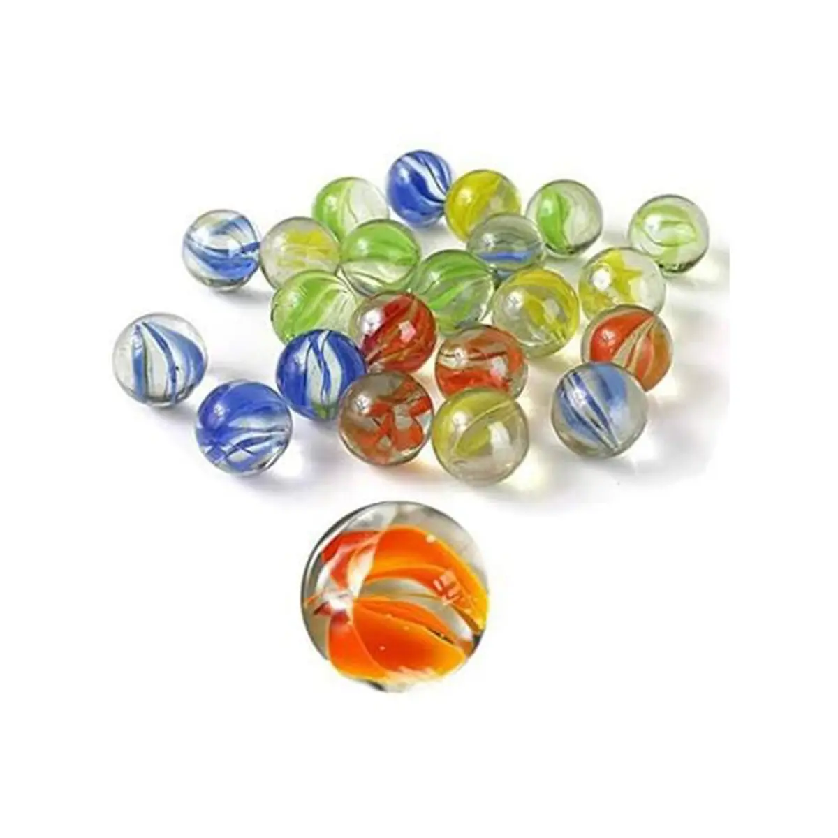 Multi-Color Swirl Glass Marbles Pack